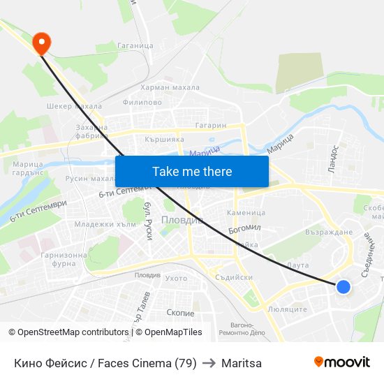 Кино Фейсис / Faces Cinema (79) to Maritsa map