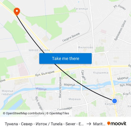 Тунела - Север - Изток / Tunela - Sever - East (47) to Maritsa map