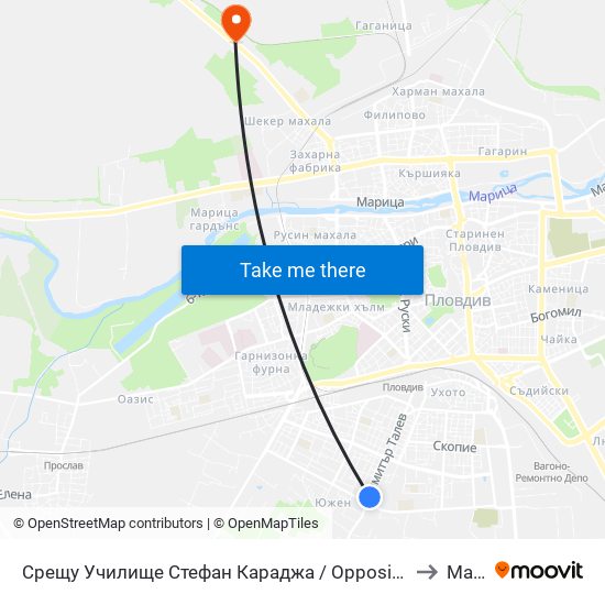 Срещу Училище Стефан Караджа / Opposite Stefan Karadzha School (38) to Maritsa map