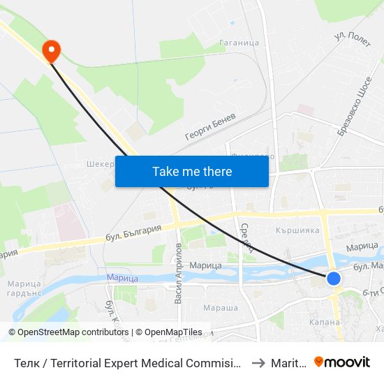 Телк / Territorial Expert Medical Commision (9) to Maritsa map