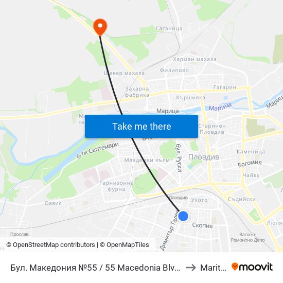 Бул. Македония №55 / 55 Macedonia Blvd. (41) to Maritsa map