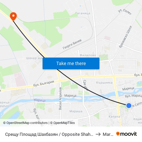 Срещу Площад Шахбазян / Opposite Shahbazyan Sq. (140) to Maritsa map