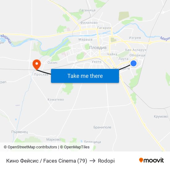 Кино Фейсис / Faces Cinema (79) to Rodopi map