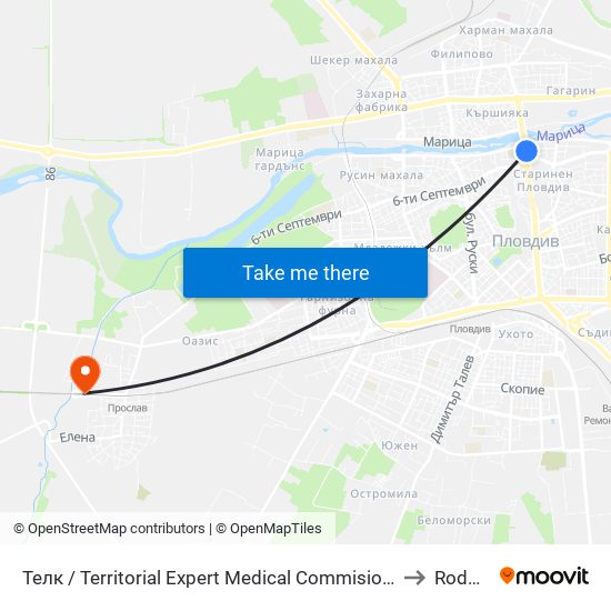 Телк / Territorial Expert Medical Commision (9) to Rodopi map