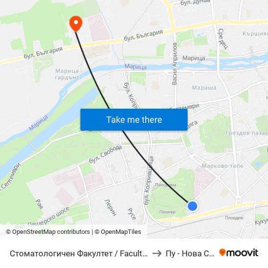 Стоматологичен Факултет / Faculty Of Dentistry to Пу - Нова Сграда map