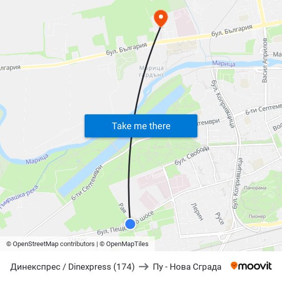 Динекспрес / Dinexpress (174) to Пу - Нова Сграда map