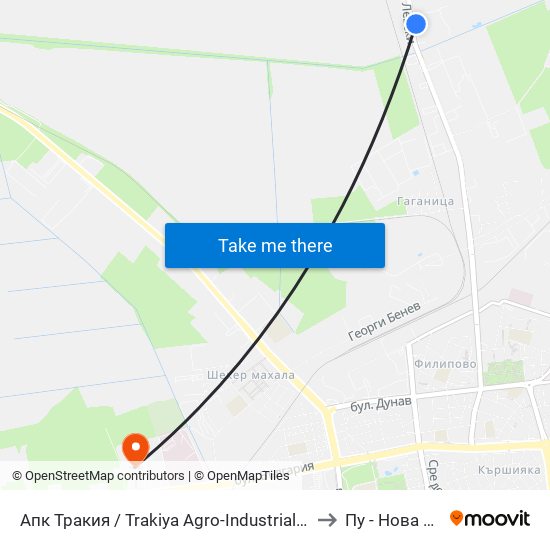 Апк Тракия / Trakiya Agro-Industrial Complex (1006) to Пу - Нова Сграда map