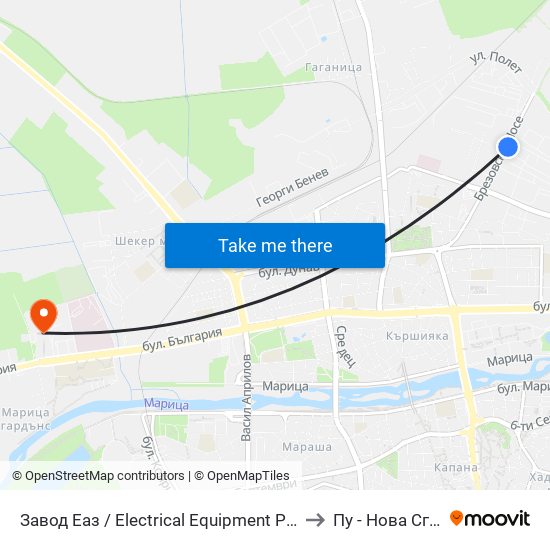 Завод Еаз / Electrical Equipment Plant (226) to Пу - Нова Сграда map