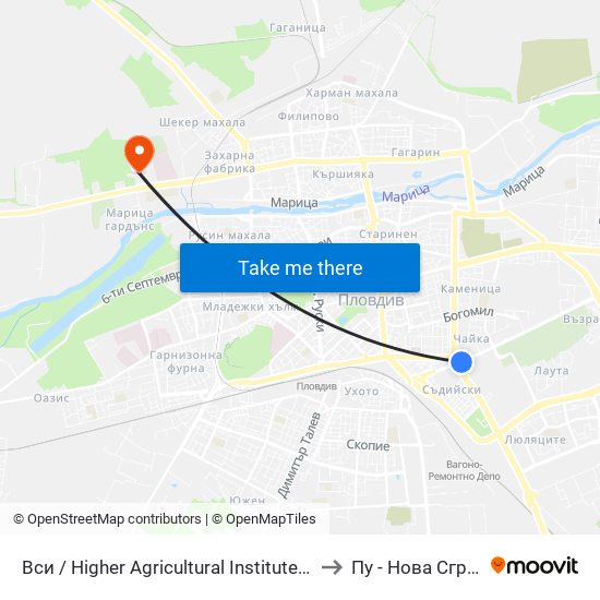 Вси / Higher Agricultural Institute (233) to Пу - Нова Сграда map