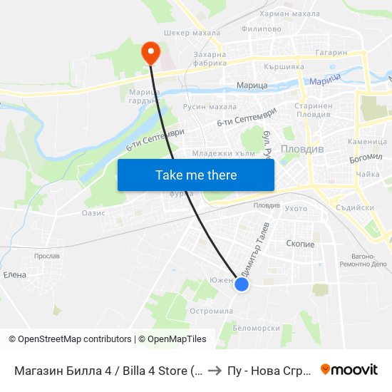Магазин Билла 4 / Billa 4 Store (420) to Пу - Нова Сграда map