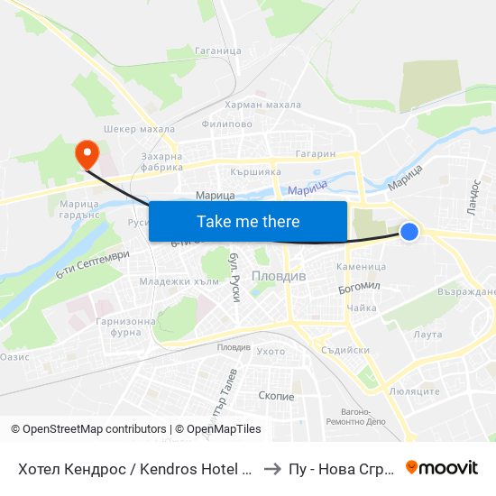 Хотел Кендрос / Kendros Hotel (134) to Пу - Нова Сграда map