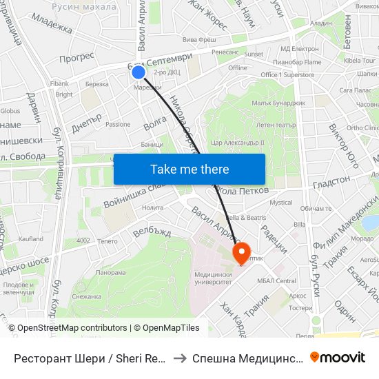 Ресторант Шери / Sheri Restaurant (312) to Спешна Медицинска Помощ map
