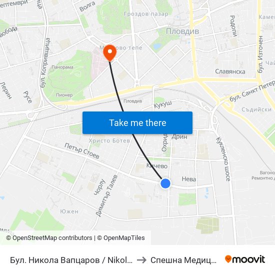 Бул. Никола Вапцаров / Nikola Vaptsarov Blvd. (68) to Спешна Медицинска Помощ map