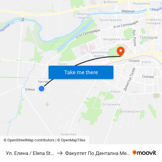 Ул. Елена / Elena St. (486) to Факултет По Дентална Медицина map