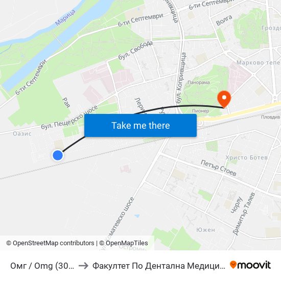 Омг / Omg (303) to Факултет По Дентална Медицина map