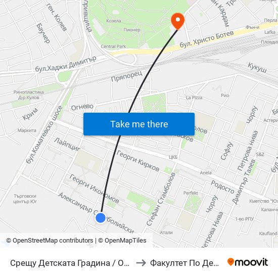 Срещу Детската Градина / Opposite the Kindergarten (36) to Факултет По Дентална Медицина map