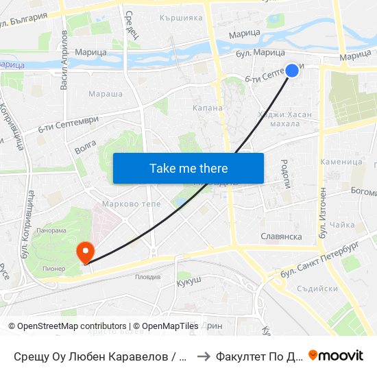 Срещу Оу Любен Каравелов / Opposite Lyuben Karavelov School (121) to Факултет По Дентална Медицина map