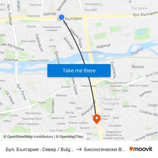 Бул. България - Север / Bulgaria Blvd - North (89) to Биологически Факултет На Пу map