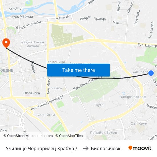 Училище Черноризец Храбър / Chernorizets Hrabar School (333) to Биологически Факултет На Пу map