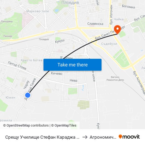 Срещу Училище Стефан Караджа / Opposite Stefan Karadzha School (38) to Агрономически Факултет map