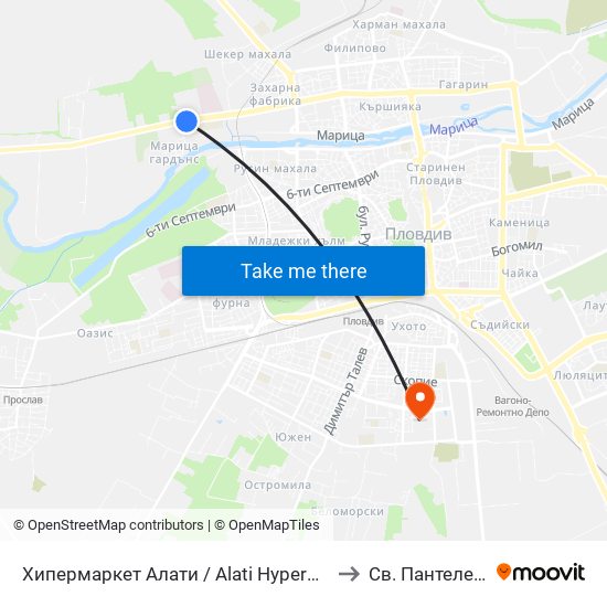 Хипермаркет Алати / Alati Hypermarket (426) to Св. Пантелеймон map