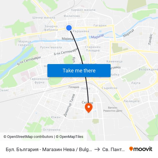 Бул. България - Магазин Нева / Bulgaria Blvd - Neva Store (99) to Св. Пантелеймон map