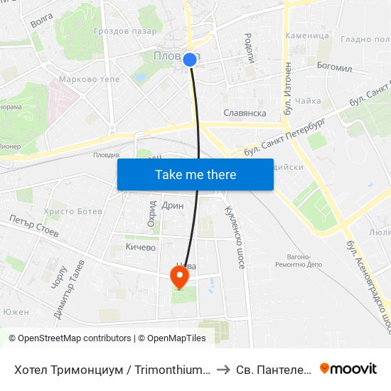 Хотел Тримонциум / Trimonthium Hotel (12) to Св. Пантелеймон map