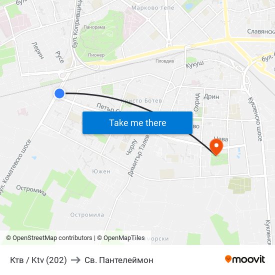 Ктв / Ktv (202) to Св. Пантелеймон map