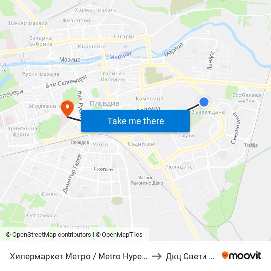 Хипермаркет Метро / Metro Hypermarket (217) to Дкц Свети Георги map