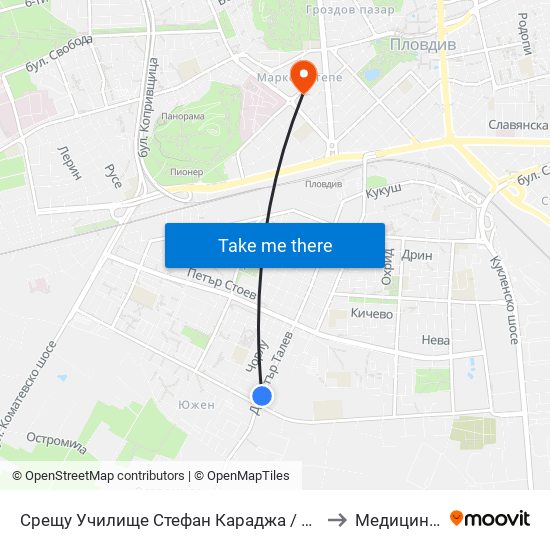 Срещу Училище Стефан Караджа / Opposite Stefan Karadzha School (38) to Медицински Център map