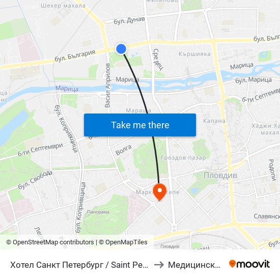 Хотел Санкт Петербург / Saint Petersburg Hotel (98) to Медицински Център map