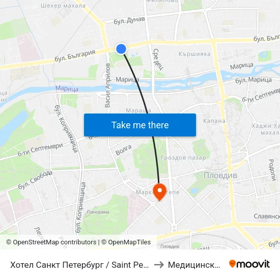 Хотел Санкт Петербург / Saint Petersburg Hotel (98) to Медицински Център map