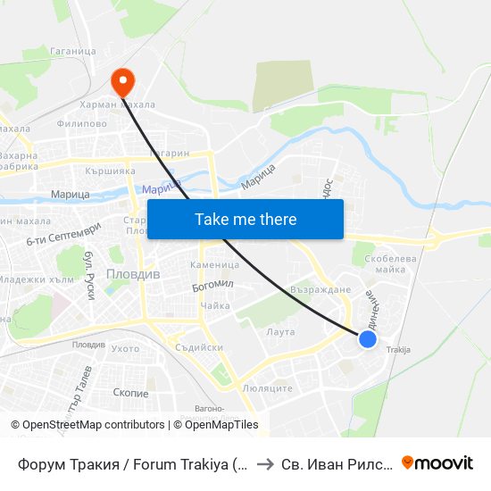 Форум Тракия / Forum Trakiya (78) to Св. Иван Рилски map