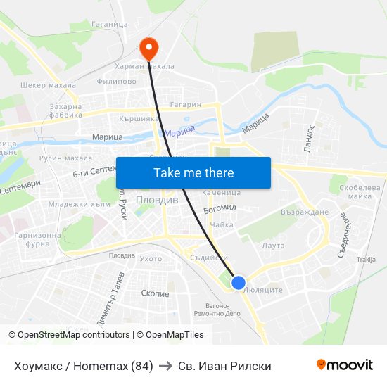 Хоумакс / Homemax (84) to Св. Иван Рилски map