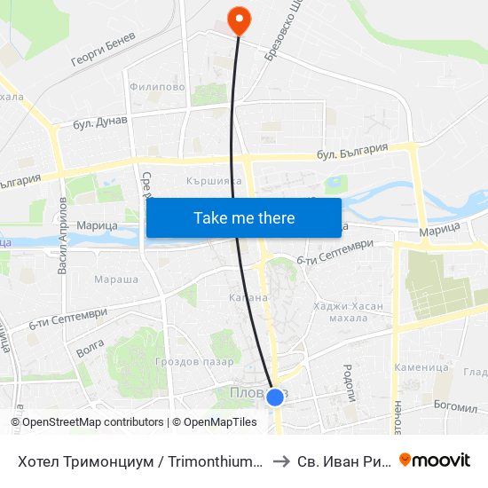 Хотел Тримонциум / Trimonthium Hotel (12) to Св. Иван Рилски map