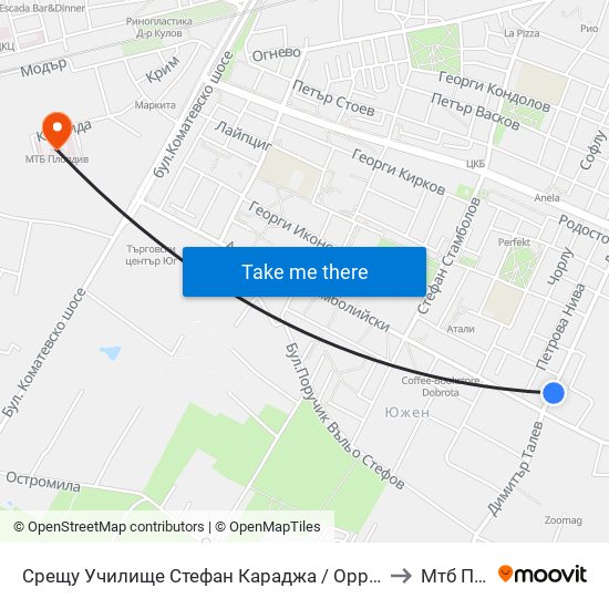 Срещу Училище Стефан Караджа / Opposite Stefan Karadzha School (38) to Мтб Пловдив map