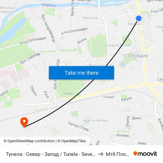 Тунела - Север - Запад / Tunela - Sever - West (10) to Мтб Пловдив map