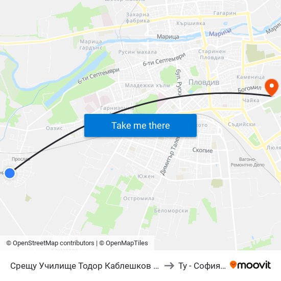 Срещу Училище Тодор Каблешков / Opposite Todor Kableshkov School (180) to Ту - София Ф-Л Пловдив map