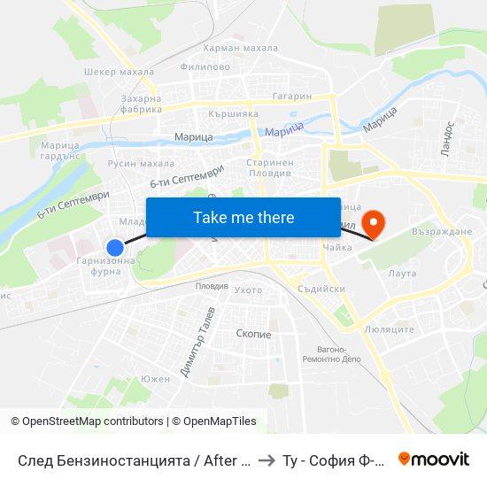 След Бензиностанцията / After the Gas Station (172) to Ту - София Ф-Л Пловдив map