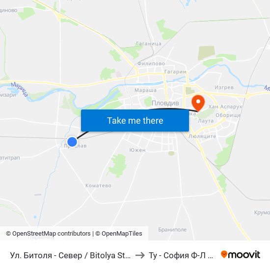 Ул. Битоля - Север / Bitolya St. - North (146) to Ту - София Ф-Л Пловдив map