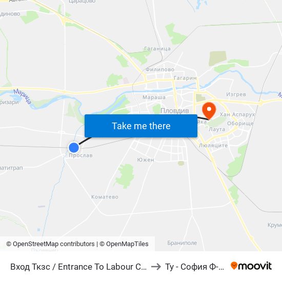 Вход Ткзс / Entrance To Labour Cooperative Farm (436) to Ту - София Ф-Л Пловдив map