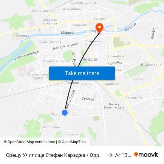 Срещу Училище Стефан Караджа / Opposite Stefan Karadzha School (38) to Аг ""Весела"" map