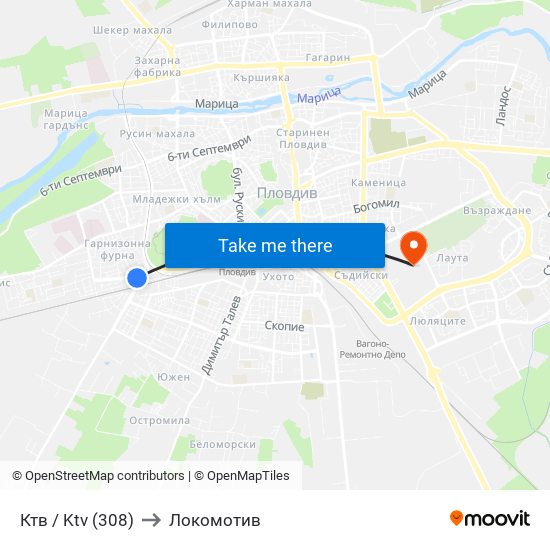 Ктв / Ktv (308) to Локомотив map
