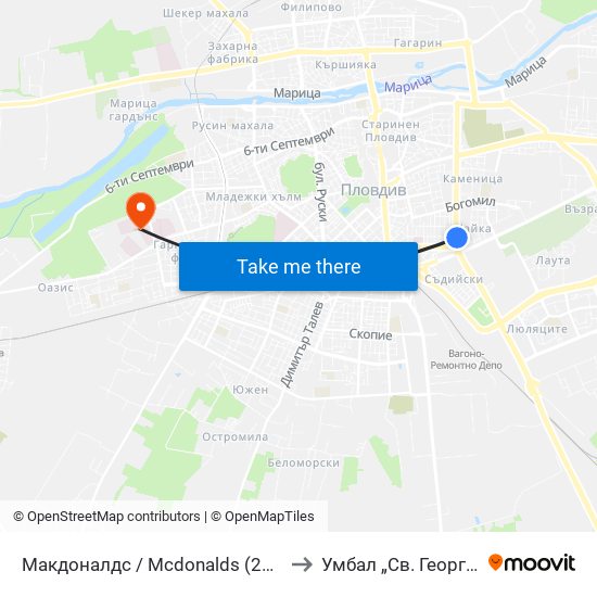 Макдоналдс / Mcdonalds (220) to Умбал „Св. Георги“ map