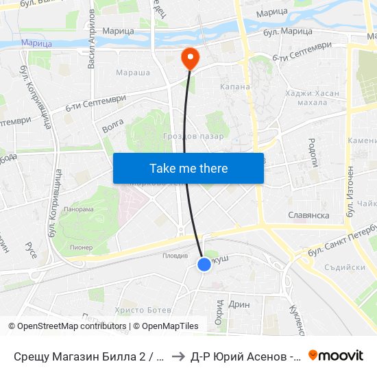 Срещу Магазин Билла 2 / Opposite Billa Store 2 (42) to Д-Р Юрий Асенов - Пластичен Хирург map