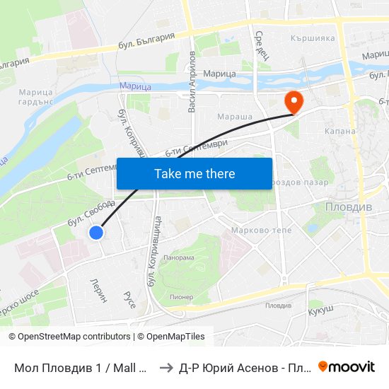 Мол Пловдив 1 / Mall Of Plovdiv 1 (315) to Д-Р Юрий Асенов - Пластичен Хирург map