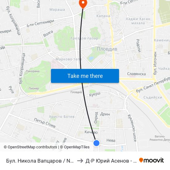 Бул. Никола Вапцаров / Nikola Vaptsarov Blvd. (68) to Д-Р Юрий Асенов - Пластичен Хирург map