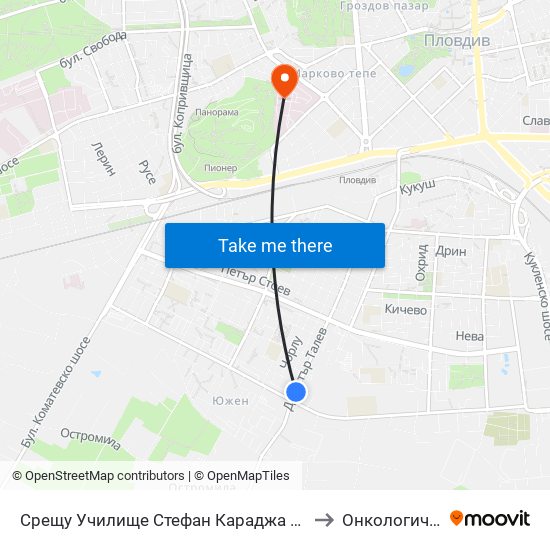 Срещу Училище Стефан Караджа / Opposite Stefan Karadzha School (38) to Онкологичен Диспансер map