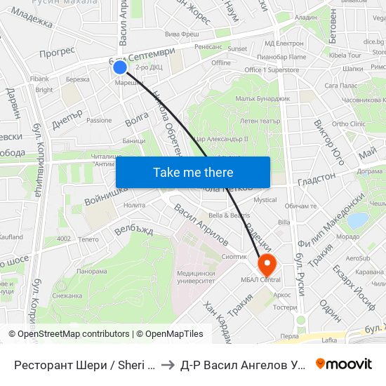 Ресторант Шери / Sheri Restaurant (312) to Д-Р Васил Ангелов Уролог Пловдив map