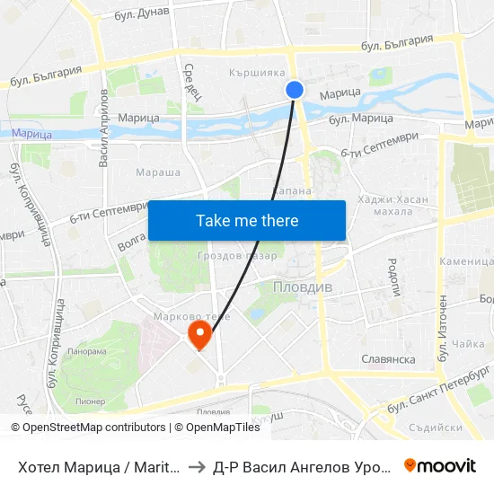 Хотел Марица / Maritsa Hotel (8) to Д-Р Васил Ангелов Уролог Пловдив map